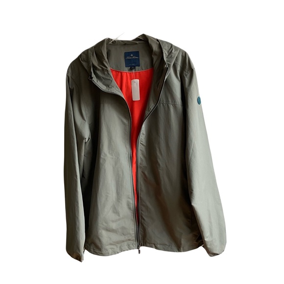 Brooks Brothers Water Repellent Windbreaker Size XXL Olive Green Hooded Jacket - Picture 10 of 14